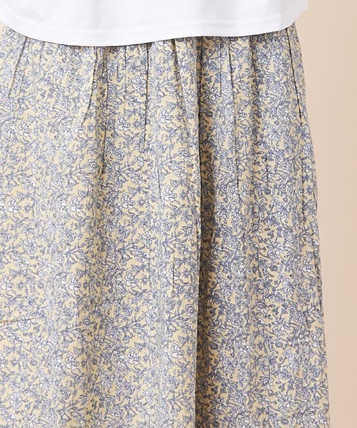 en recre(アンレクレ)の「洗えるボタニカル柄ロングスカート(スカート・レディース・ダークラベンダー/レモンイエロー・2)」の6枚目の写真