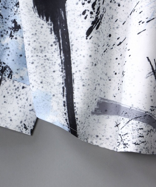 SITRY（シトリー）の「Oversize Drop shoulder Patterned shirt/オーバーサイズ ドロップショルダー 総柄 シャツ（シャツ/ブラウス・メンズ・ホワイト/ライトグレー/チャコールグレー/オフホワイト/ピンク/ブラウン/ダークブラウン/グリーン/サックスブルー/ラベンダー・M/L）」の15枚目の写真