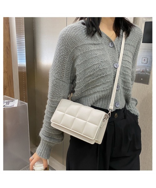 おしゃれスタ（オシャレスタ）の「キルティングミニショルダーバッグ（ハンドバッグ・レディース・ホワイト/ブラック/ベージュ/ブラウン/グリーン・FREE）」の10枚目の写真