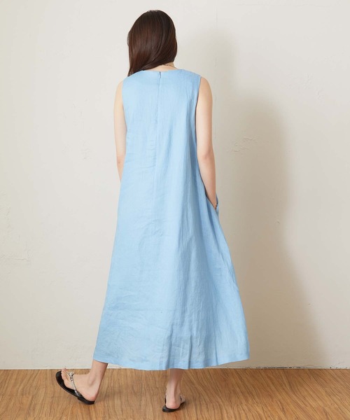 OUVRAGE CLASSE（ウヴラージュクラス）の「リネンノースリワンピース（ワンピース・レディース・ライトブルー/ブラック/ベージュ・FREE）」の6枚目の写真
