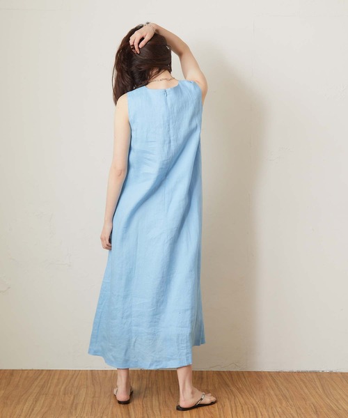 OUVRAGE CLASSE（ウヴラージュクラス）の「リネンノースリワンピース（ワンピース・レディース・ライトブルー/ブラック/ベージュ・FREE）」の10枚目の写真