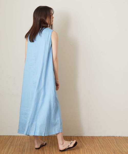 OUVRAGE CLASSE（ウヴラージュクラス）の「リネンノースリワンピース（ワンピース・レディース・ライトブルー/ブラック/ベージュ・FREE）」の11枚目の写真