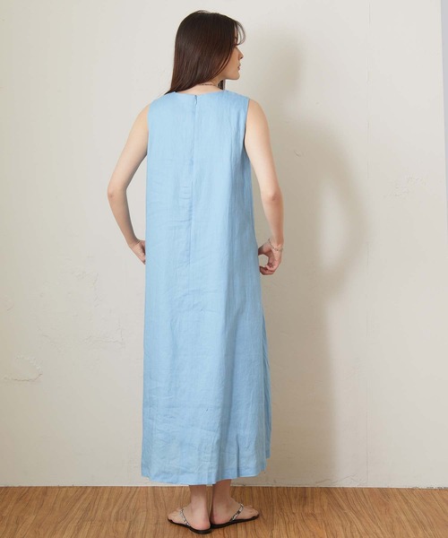 OUVRAGE CLASSE（ウヴラージュクラス）の「リネンノースリワンピース（ワンピース・レディース・ライトブルー/ブラック/ベージュ・FREE）」の15枚目の写真