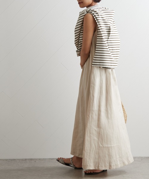 OUVRAGE CLASSE（ウヴラージュクラス）の「リネンノースリワンピース（ワンピース・レディース・ライトブルー/ブラック/ベージュ・FREE）」の18枚目の写真