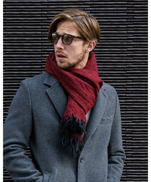 wjk（ダヴルジェイケイ）の「fringe soft stall（ストール/ショール・メンズ・ネイビー/レッド/ブラック系その他・FREE）」の3枚目の写真