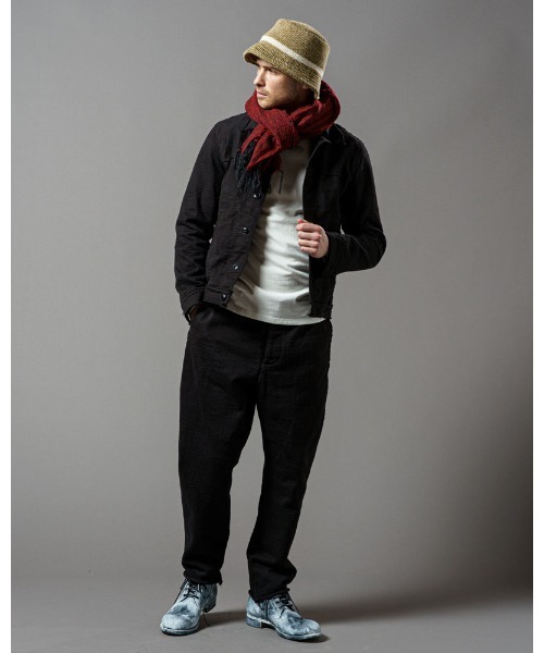 wjk（ダヴルジェイケイ）の「fringe soft stall（ストール/ショール・メンズ・ネイビー/レッド/ブラック系その他・FREE）」の10枚目の写真