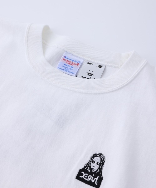 X-girl（エックスガール）の「Champion REVERSE WEAVE S/S TEE（Tシャツ/カットソー・レディース・ホワイト/ブラック/ライトグリーン・S/M/L/XL）」の14枚目の写真