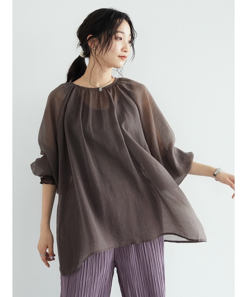 CRAFT STANDARD BOUTIQUE(クラフトスタンダードブティック)の「ラグランシアーブラウス *◆(シャツ/ブラウス・レディース・ブラウン/ミント・FREE)」の13枚目の写真