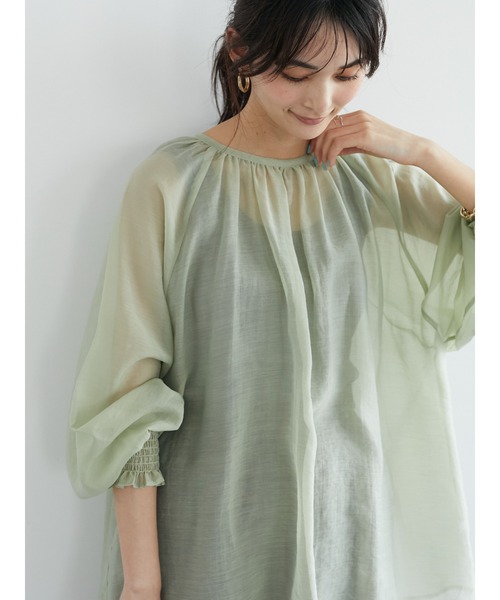 CRAFT STANDARD BOUTIQUE(クラフトスタンダードブティック)の「ラグランシアーブラウス *◆(シャツ/ブラウス・レディース・ブラウン/ミント・FREE)」の3枚目の写真
