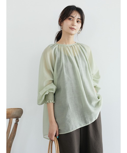 CRAFT STANDARD BOUTIQUE(クラフトスタンダードブティック)の「ラグランシアーブラウス *◆(シャツ/ブラウス・レディース・ブラウン/ミント・FREE)」の5枚目の写真