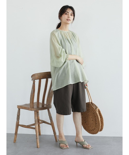 CRAFT STANDARD BOUTIQUE(クラフトスタンダードブティック)の「ラグランシアーブラウス *◆(シャツ/ブラウス・レディース・ブラウン/ミント・FREE)」の7枚目の写真