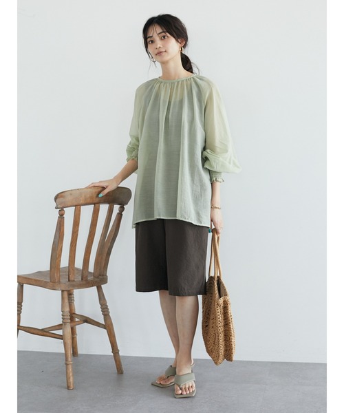 CRAFT STANDARD BOUTIQUE(クラフトスタンダードブティック)の「ラグランシアーブラウス *◆(シャツ/ブラウス・レディース・ブラウン/ミント・FREE)」の8枚目の写真