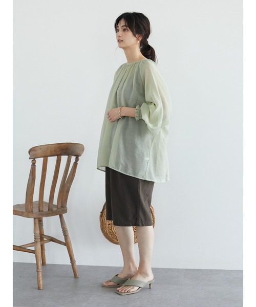CRAFT STANDARD BOUTIQUE(クラフトスタンダードブティック)の「ラグランシアーブラウス *◆(シャツ/ブラウス・レディース・ブラウン/ミント・FREE)」の9枚目の写真