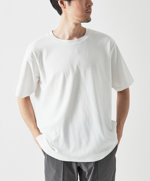 EDIFICE（エディフィス）の「”撥水＆汗染み防止機能” プロテック ポンチ Tシャツ（Tシャツ/カットソー・メンズ・ホワイト/チャコールグレー/ブラック/ベージュ/グリーン・SMALL/MEDIUM/LARGE/X-LARGE）」の2枚目の写真