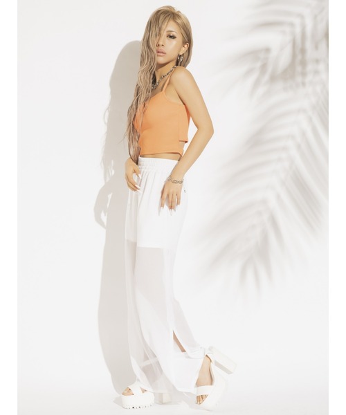 EGOIST（エゴイスト）の「レイヤードシアーワイドパンツ（その他パンツ・レディース・イエロー/ブラック/ホワイト・FREE）」の17枚目の写真