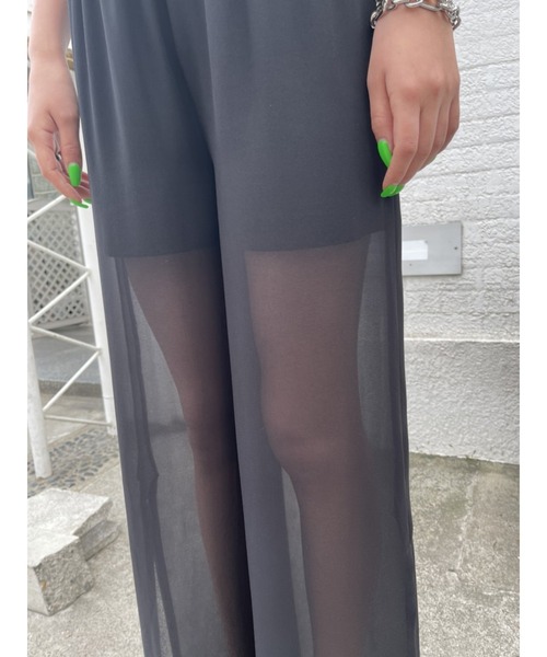 EGOIST（エゴイスト）の「レイヤードシアーワイドパンツ（その他パンツ・レディース・イエロー/ブラック/ホワイト・FREE）」の9枚目の写真