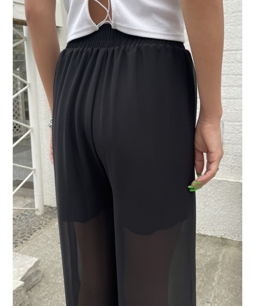 EGOIST（エゴイスト）の「レイヤードシアーワイドパンツ（その他パンツ・レディース・イエロー/ブラック/ホワイト・FREE）」の21枚目の写真
