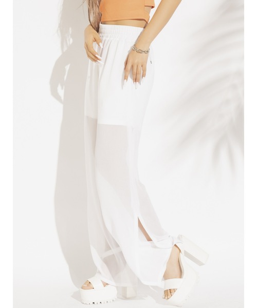 EGOIST（エゴイスト）の「レイヤードシアーワイドパンツ（その他パンツ・レディース・イエロー/ブラック/ホワイト・FREE）」の22枚目の写真