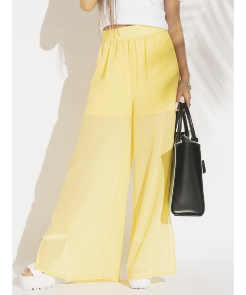 EGOIST（エゴイスト）の「レイヤードシアーワイドパンツ（その他パンツ・レディース・イエロー/ブラック/ホワイト・FREE）」の19枚目の写真