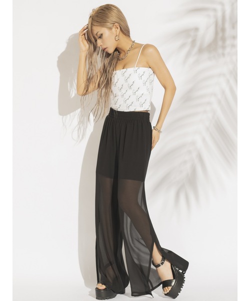 EGOIST（エゴイスト）の「レイヤードシアーワイドパンツ（その他パンツ・レディース・イエロー/ブラック/ホワイト・FREE）」の16枚目の写真