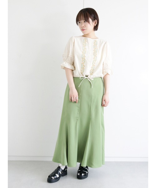 ehka sopo（エヘカソポ）の「【Maison SAJOU】ショート丈パフスリーブブラウス（シャツ/ブラウス・レディース・オフホワイト/キナリ・ﾌﾘ-）」の10枚目の写真