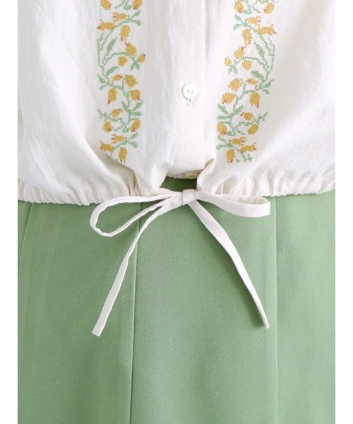 ehka sopo（エヘカソポ）の「【Maison SAJOU】ショート丈パフスリーブブラウス（シャツ/ブラウス・レディース・オフホワイト/キナリ・ﾌﾘ-）」の8枚目の写真