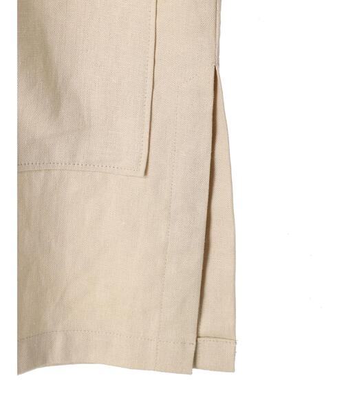 Green　Parks（グリーンパークス）の「ベルギーリネン混 ジレジャケット（ベスト・レディース・ダークグレー/ライトベージュ・FREE）」の19枚目の写真