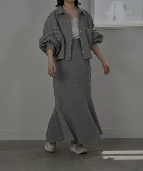 I_am（アイアム）の「gingham mermaid skirt（スカート・レディース・ブラック/レッド・FREE）」の7枚目の写真