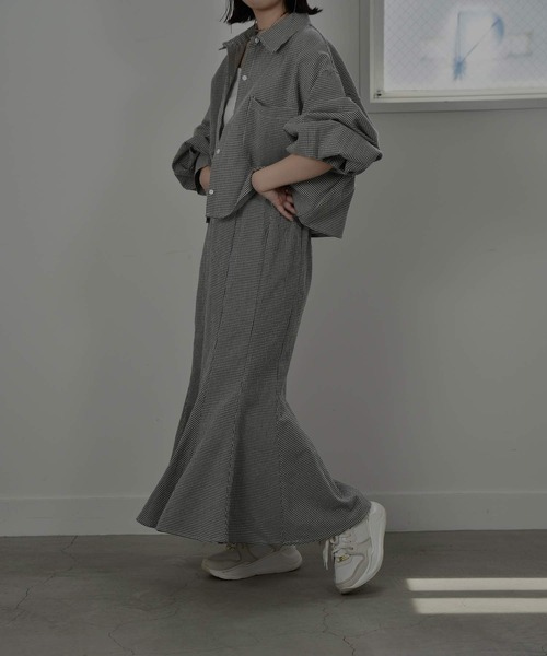 I_am（アイアム）の「gingham mermaid skirt（スカート・レディース・ブラック/レッド・FREE）」の13枚目の写真