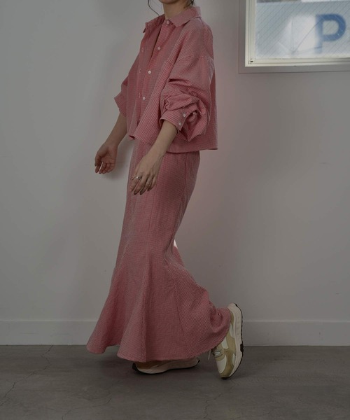 I_am（アイアム）の「gingham mermaid skirt（スカート・レディース・ブラック/レッド・FREE）」の15枚目の写真