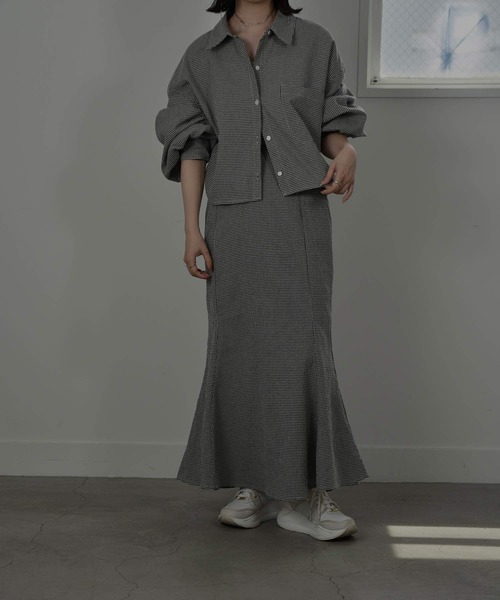 I_am（アイアム）の「gingham mermaid skirt（スカート・レディース・ブラック/レッド・FREE）」の17枚目の写真