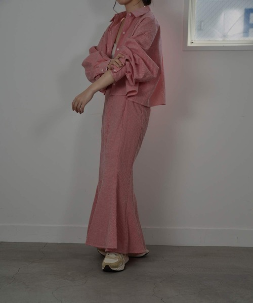 I_am（アイアム）の「gingham mermaid skirt（スカート・レディース・ブラック/レッド・FREE）」の8枚目の写真