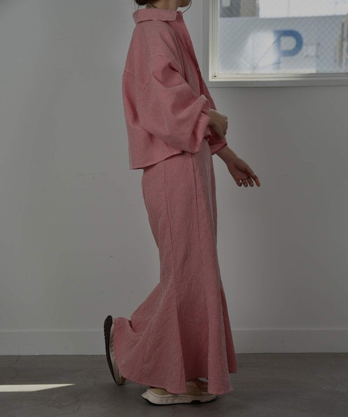 I_am（アイアム）の「gingham mermaid skirt（スカート・レディース・ブラック/レッド・FREE）」の12枚目の写真