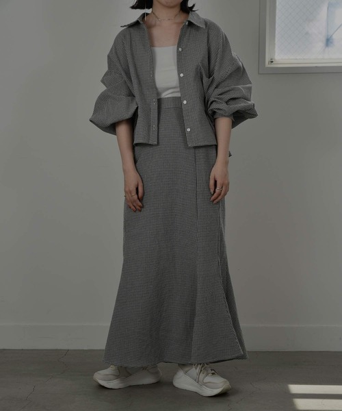 I_am（アイアム）の「gingham mermaid skirt（スカート・レディース・ブラック/レッド・FREE）」の5枚目の写真