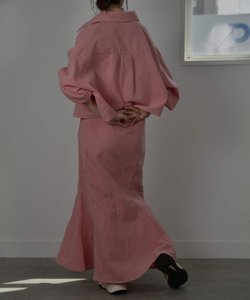 I_am（アイアム）の「gingham mermaid skirt（スカート・レディース・ブラック/レッド・FREE）」の16枚目の写真