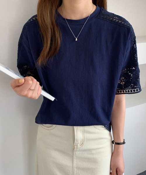 ABITOKYO(アビトーキョー)の「レース切替カットソー(Tシャツ/カットソー・レディース・ホワイト/ブラック/ネイビー・L/M)」の17枚目の写真