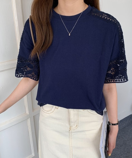ABITOKYO(アビトーキョー)の「レース切替カットソー(Tシャツ/カットソー・レディース・ホワイト/ブラック/ネイビー・L/M)」の12枚目の写真