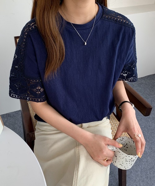 ABITOKYO(アビトーキョー)の「レース切替カットソー(Tシャツ/カットソー・レディース・ホワイト/ブラック/ネイビー・L/M)」の15枚目の写真