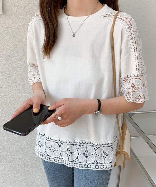 ABITOKYO(アビトーキョー)の「レース切替カットソー(Tシャツ/カットソー・レディース・ホワイト/ブラック/ネイビー・L/M)」の18枚目の写真
