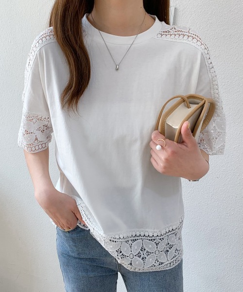 ABITOKYO(アビトーキョー)の「レース切替カットソー(Tシャツ/カットソー・レディース・ホワイト/ブラック/ネイビー・L/M)」の19枚目の写真