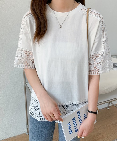 ABITOKYO(アビトーキョー)の「レース切替カットソー(Tシャツ/カットソー・レディース・ホワイト/ブラック/ネイビー・L/M)」の20枚目の写真
