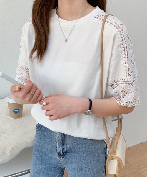 ABITOKYO(アビトーキョー)の「レース切替カットソー(Tシャツ/カットソー・レディース・ホワイト/ブラック/ネイビー・L/M)」の21枚目の写真