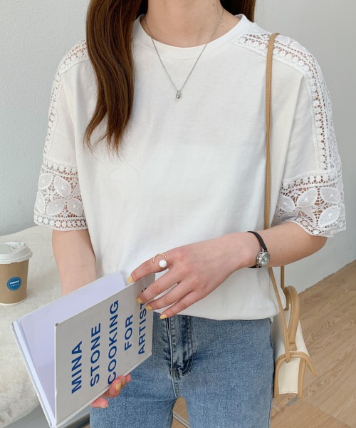 ABITOKYO(アビトーキョー)の「レース切替カットソー(Tシャツ/カットソー・レディース・ホワイト/ブラック/ネイビー・L/M)」の22枚目の写真