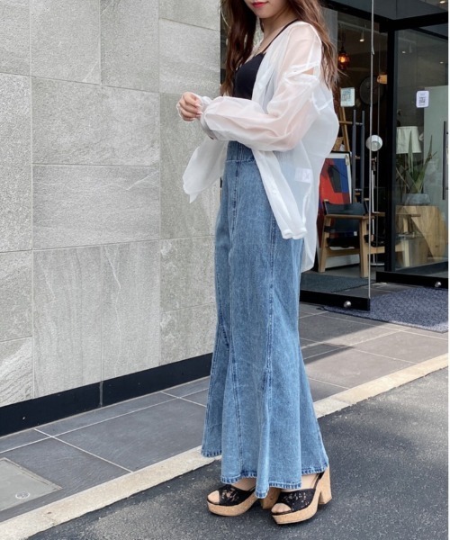 abc une face（アーベーセーアンフェイス）の「2WAYシアーシャツ（シャツ/ブラウス・レディース・ホワイト/ライトブルー/ブラック/ライトグリーン/ライトピンク/ピンク系その他・FREE）」の16枚目の写真