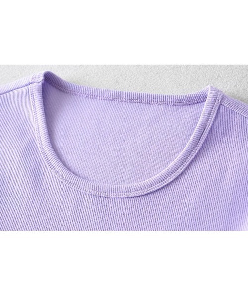 Ressaca(レサーカ)の「ショート丈 バックオープン クロップド半袖リブTシャツ(Tシャツ/カットソー・レディース・ホワイト/ブラック/パープル/ブラウン/グレー/ブルー/グリーン・S/M)」の14枚目の写真