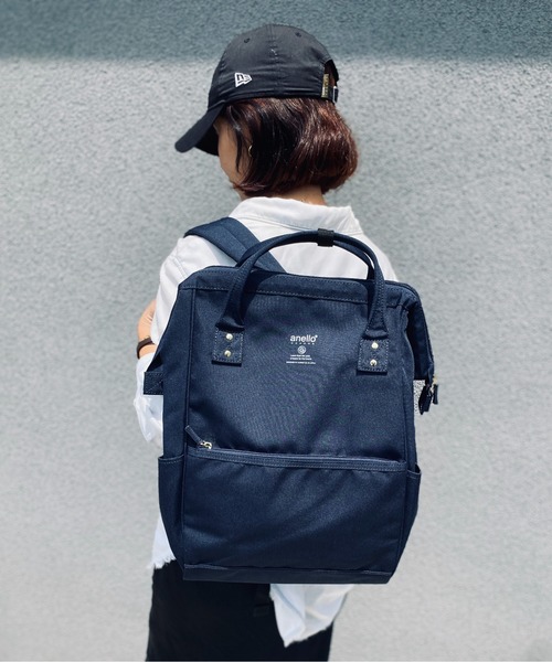 anello(アネロ)の「anello GRANDE / SPS 多収納 11ポケット 口金 リュック / GU-B3015(バックパック/リュック・レディース・ライトグレー/ブラック/ネイビー/グレー・ONESIZE)」の4枚目の写真