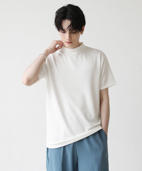 ASTRONOMY(アストロノミー)の「COOLダンボール半袖クルーネックTシャツ 接触冷感(Tシャツ/カットソー・メンズ・ホワイト/ブラック/ベージュ/パープル/グレー/グリーン/マスタード/ホワイト系1/ブラック系/グレー系/ベージュ系/グリーン系/パープル系/イエロー系/ブルー・M/L)」の2枚目の写真