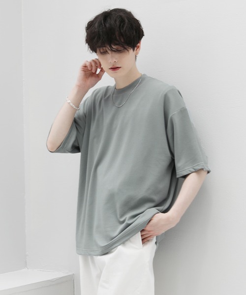 ASTRONOMY(アストロノミー)の「COOLダンボール半袖クルーネックTシャツ 接触冷感(Tシャツ/カットソー・メンズ・ホワイト/ブラック/ベージュ/パープル/グレー/グリーン/マスタード/ホワイト系1/ブラック系/グレー系/ベージュ系/グリーン系/パープル系/イエロー系/ブルー・M/L)」の5枚目の写真
