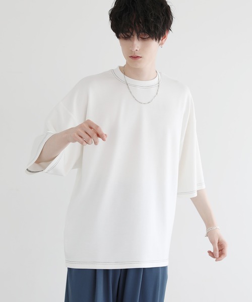 ASTRONOMY(アストロノミー)の「COOLダンボール半袖クルーネックTシャツ 接触冷感(Tシャツ/カットソー・メンズ・ホワイト/ブラック/ベージュ/パープル/グレー/グリーン/マスタード/ホワイト系1/ブラック系/グレー系/ベージュ系/グリーン系/パープル系/イエロー系/ブルー・M/L)」の1枚目の写真