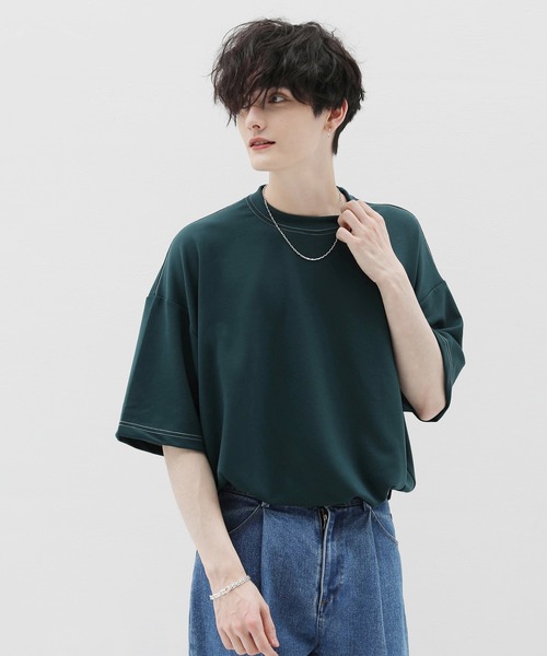 ASTRONOMY(アストロノミー)の「COOLダンボール半袖クルーネックTシャツ 接触冷感(Tシャツ/カットソー・メンズ・ホワイト/ブラック/ベージュ/パープル/グレー/グリーン/マスタード/ホワイト系1/ブラック系/グレー系/ベージュ系/グリーン系/パープル系/イエロー系/ブルー・M/L)」の9枚目の写真